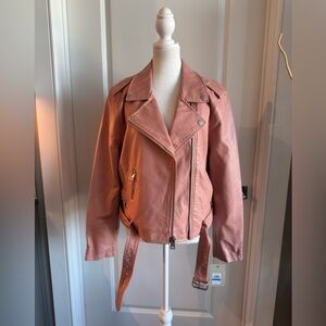 Levi's Faux Leather Belted Hem Moto Jacket Women’s Size XL